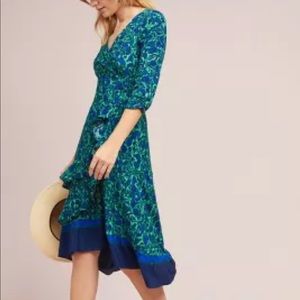 ANTHROPOLOGIE • MAEVE NWT Prunella Floral Ruched Wrap Dress 0P